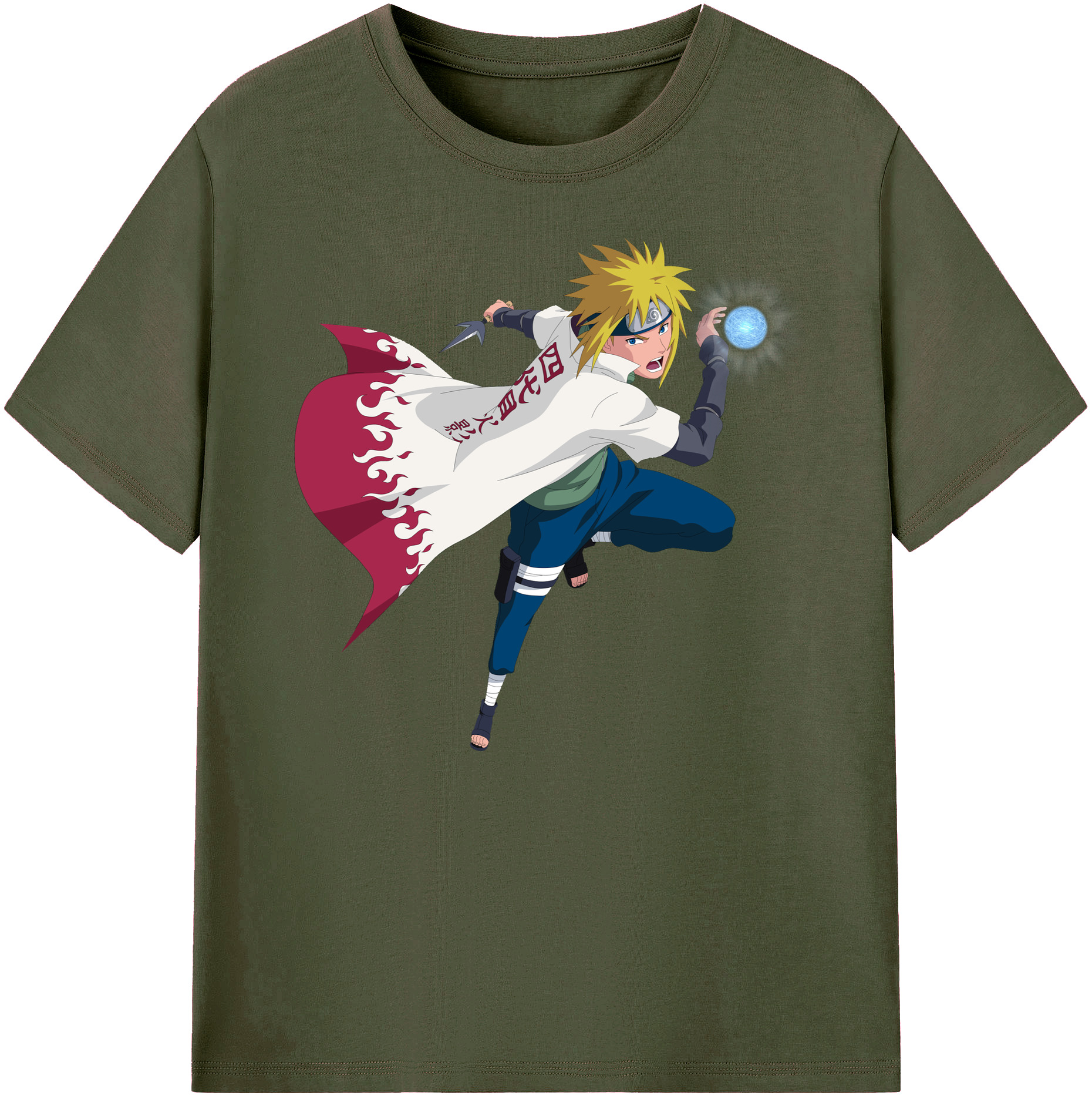 （画像用） NARUTO -ナルト- 波風 ミナト Namikaze Minato 綿100％ メンズ半袖Tシャツ｜肌触りやわらか＆通気性